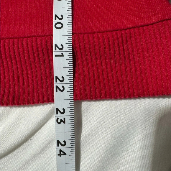 NWT Vince Camuto Holiday Sweater Tulip Red Size XS Loose Fit Snap Collar Closure - Picture 13 of 14